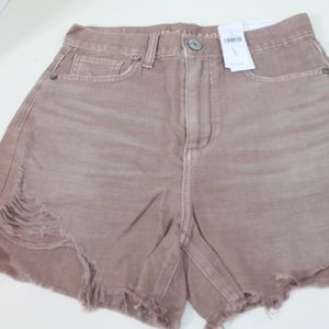 American Eagle Mom shorts brown color cotton 2 26 W new